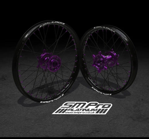 SM PRO ULTRA BEE WHEEL SET 21/18" STANDARD PURPLE/PURPLE COMBO
