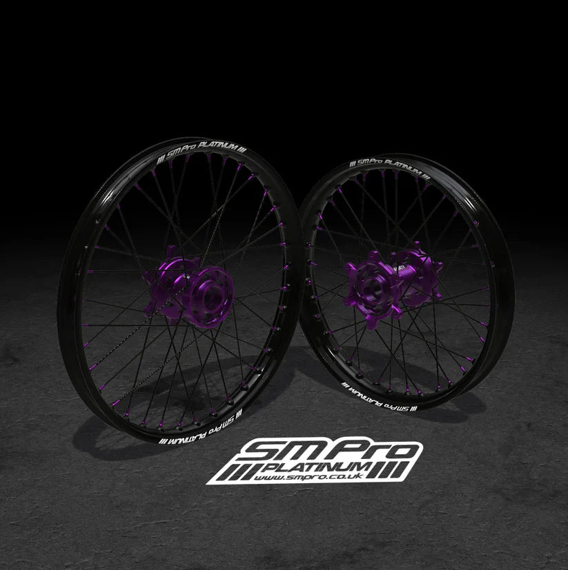 SM PRO ULTRA BEE WHEEL SET 21/18" STANDARD PURPLE/PURPLE COMBO