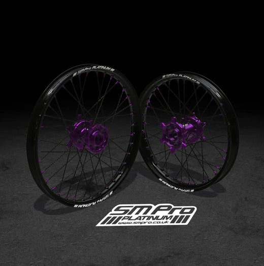 SM PRO ULTRA BEE WHEEL SET 21/18" STANDARD PURPLE/PURPLE COMBO